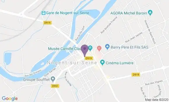 Localisation BNP Paribas Agence de Nogent sur Seine