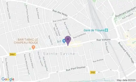 Localisation BNP Paribas Agence de Sainte Savine