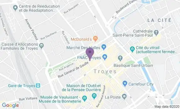 Localisation BNP Paribas Agence de Troyes