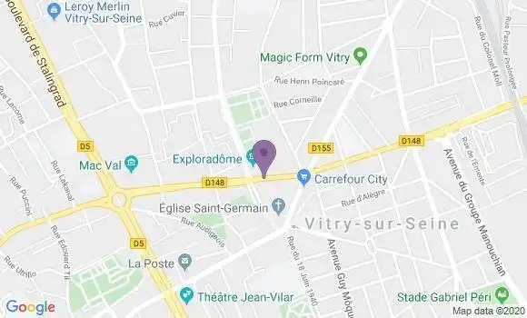 Localisation LCL Agence de Vitry sur Seine Eglise