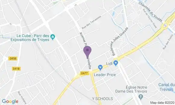 Localisation BNP Paribas Agence de Troyes Brossolette