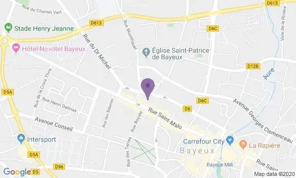 Localisation BNP Paribas Agence de Bayeux