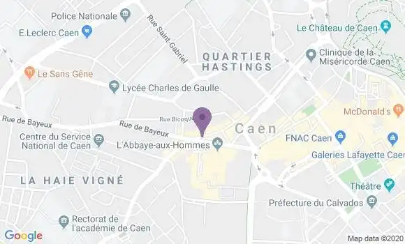 Localisation BNP Paribas Agence de Caen Hôtel de Ville