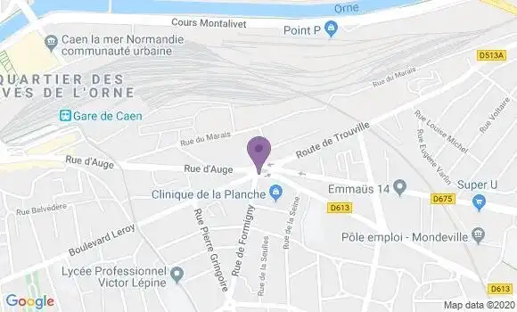 Localisation BNP Paribas Agence de Caen la Demi Lune