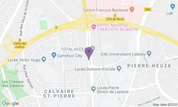 Localisation BNP Paribas Agence de Caen Nacre Université