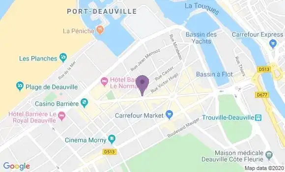Localisation BNP Paribas Agence de Deauville