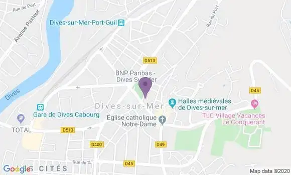 Localisation BNP Paribas Agence de Dives sur Mer