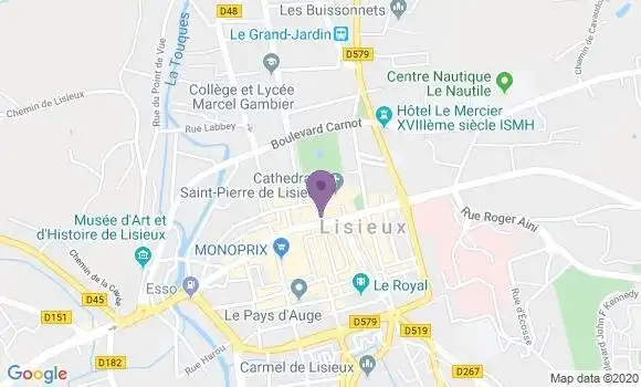 Localisation BNP Paribas Agence de Lisieux