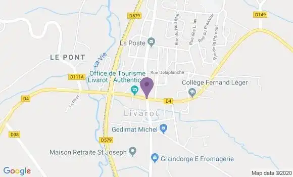 Localisation BNP Paribas Agence de Livarot