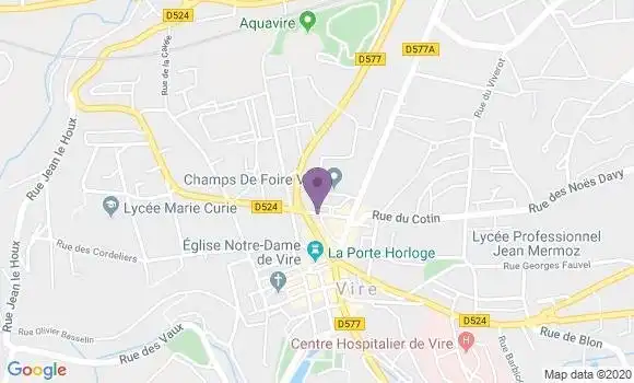 Localisation BNP Paribas Agence de Vire