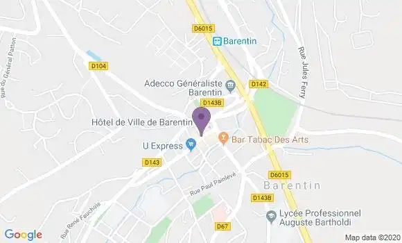 Localisation BNP Paribas Agence de Barentin