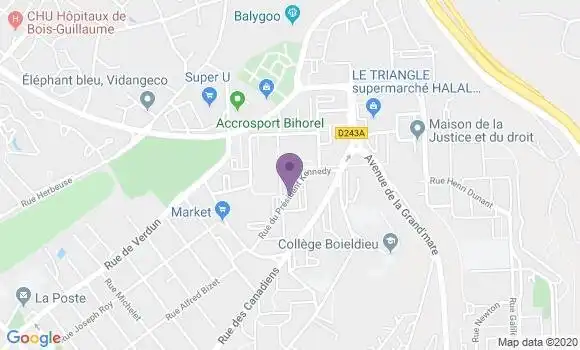 Localisation BNP Paribas Agence de Bihorel