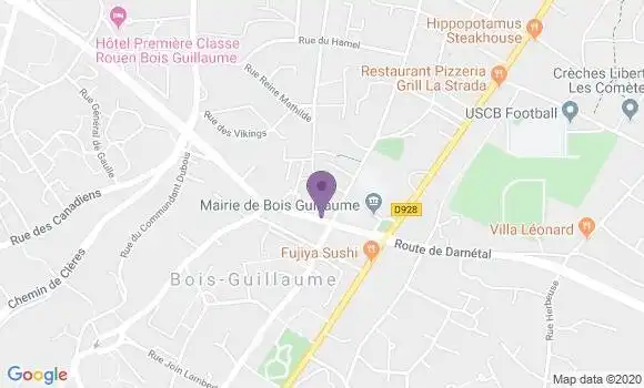 Localisation BNP Paribas Agence de Bois Guillaume