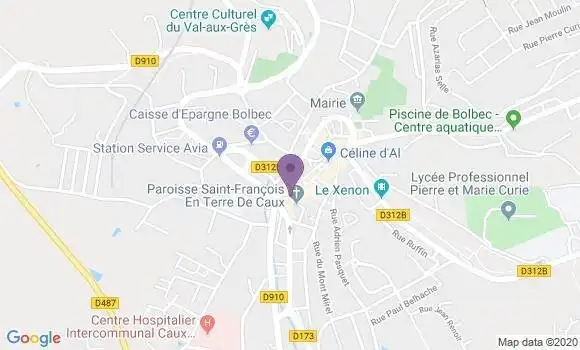 Localisation BNP Paribas Agence de Bolbec