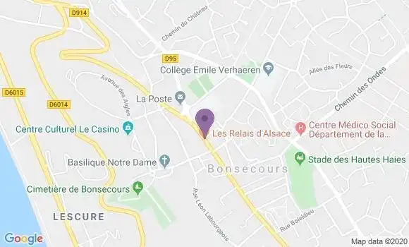 Localisation BNP Paribas Agence de Bonsecours