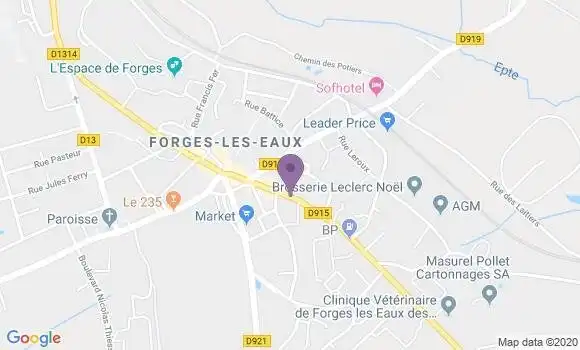 Localisation BNP Paribas Agence de Forges les Eaux