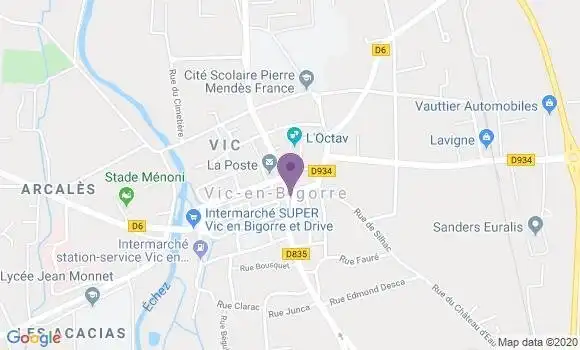 Localisation LCL Agence de Vic en Bigorre