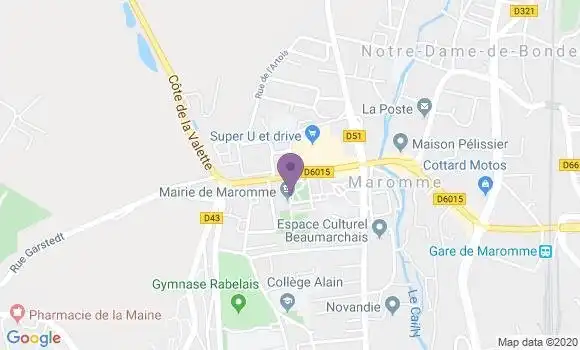 Localisation BNP Paribas Agence de Maromme