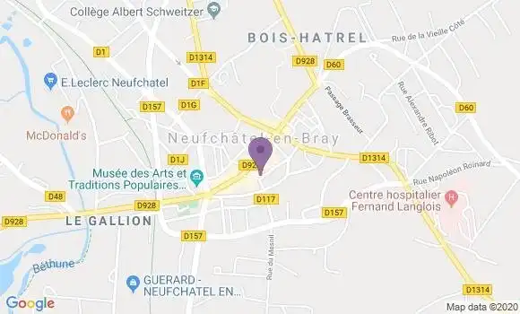 Localisation BNP Paribas Agence de Neuchâtel en Bray