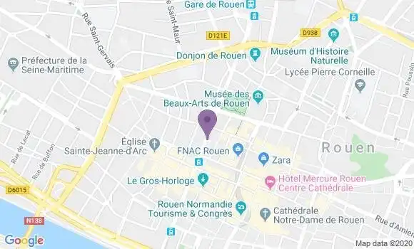 Localisation BNP Paribas Agence de Rouen Relais Fleuri