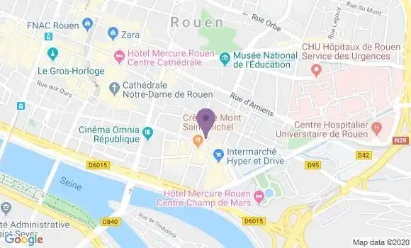 Localisation BNP Paribas Agence de Rouen Armand Carrel