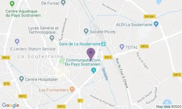 Localisation LCL Agence de La Souterraine