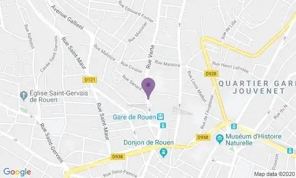 Localisation BNP Paribas Agence de Rouen Gare