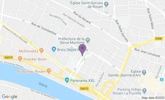 Localisation BNP Paribas Agence de Rouen Préfecture