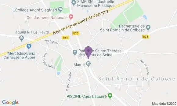 Localisation BNP Paribas Agence de Saint Romain de Colbosc