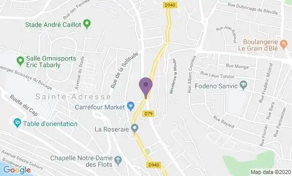 Localisation BNP Paribas Agence de Sainte Adresse