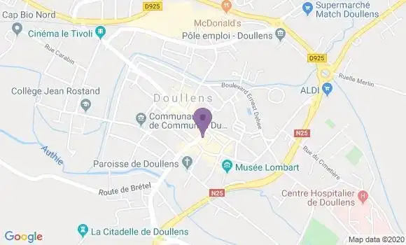 Localisation BNP Paribas Agence de Doullens