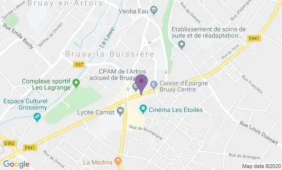 Localisation BNP Paribas Agence de Bruay la Buissière