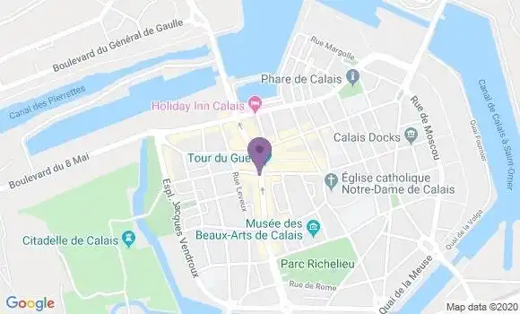 Localisation BNP Paribas Agence de Calais Nord