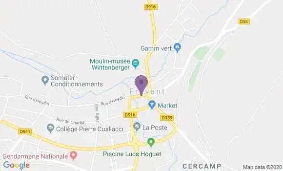 Localisation BNP Paribas Agence de Frévent