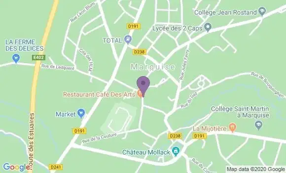 Localisation BNP Paribas Agence de Marquise