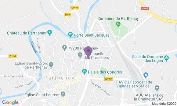 Localisation LCL Agence de Parthenay