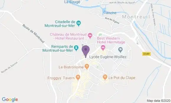 Localisation BNP Paribas Agence de Montreuil sur Mer