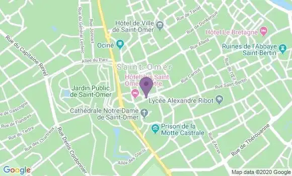 Localisation BNP Paribas Agence de Saint Omer