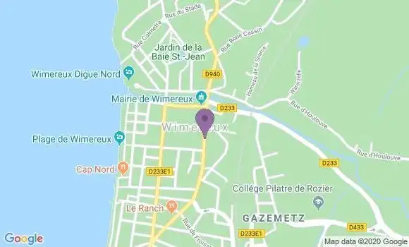 Localisation BNP Paribas Agence de Wimereux