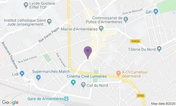Localisation BNP Paribas Agence d