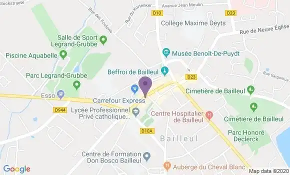 Localisation BNP Paribas Agence de Bailleul