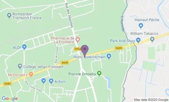 Localisation BNP Paribas Agence de Quievrechain Blanc Misseron