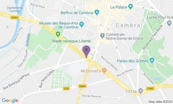 Localisation BNP Paribas Agence de Cambrai Porte de Paris