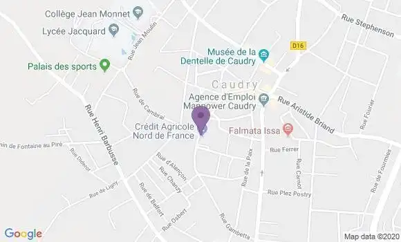Localisation BNP Paribas Agence de Caudry