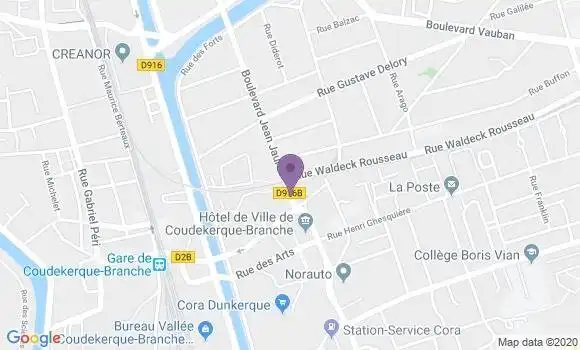 Localisation BNP Paribas Agence de Coudekerque Branche