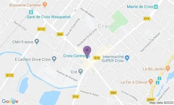Localisation BNP Paribas Agence de Croix