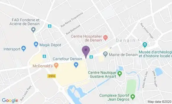 Localisation BNP Paribas Agence de Denain