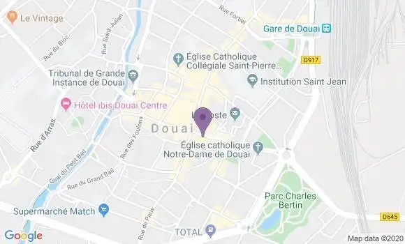 Localisation BNP Paribas Agence de Douai