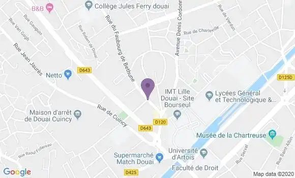 Localisation BNP Paribas Agence de Douai Pont d