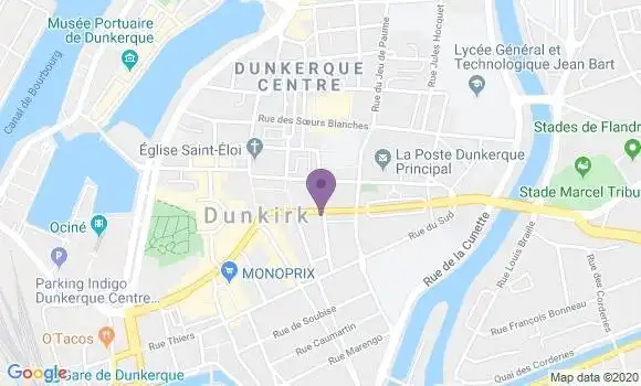 Localisation BNP Paribas Agence de Dunkerque